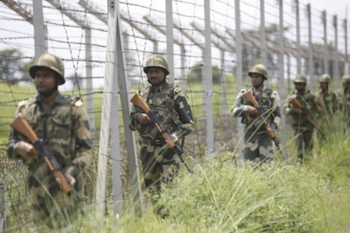 a group of people in a field: Day After Jammu Attack, Army Spots 2 Drones Over Kaluchak Military Camp, Opens Fire