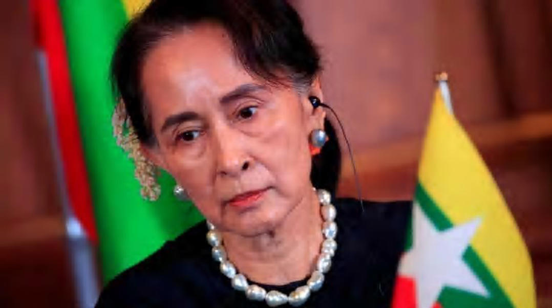 a close up of Aung San Suu Kyi